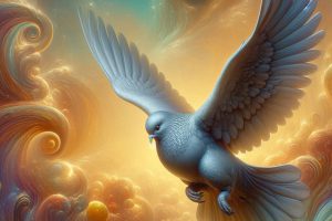 eine tauben statue mamorierter fantasya oel hintergerund 1