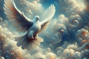 eine tauben statue mamorierter fantasya oel hintergerund