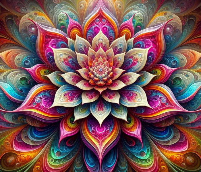 eine schoene farbige fantasy psychodelische blume 1