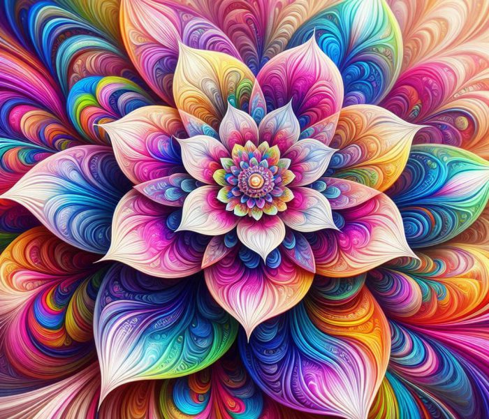 eine schoene farbige fantasy psychodelische blume 2