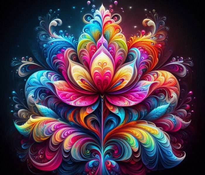 eine schoene farbige fantasy psychodelische blume