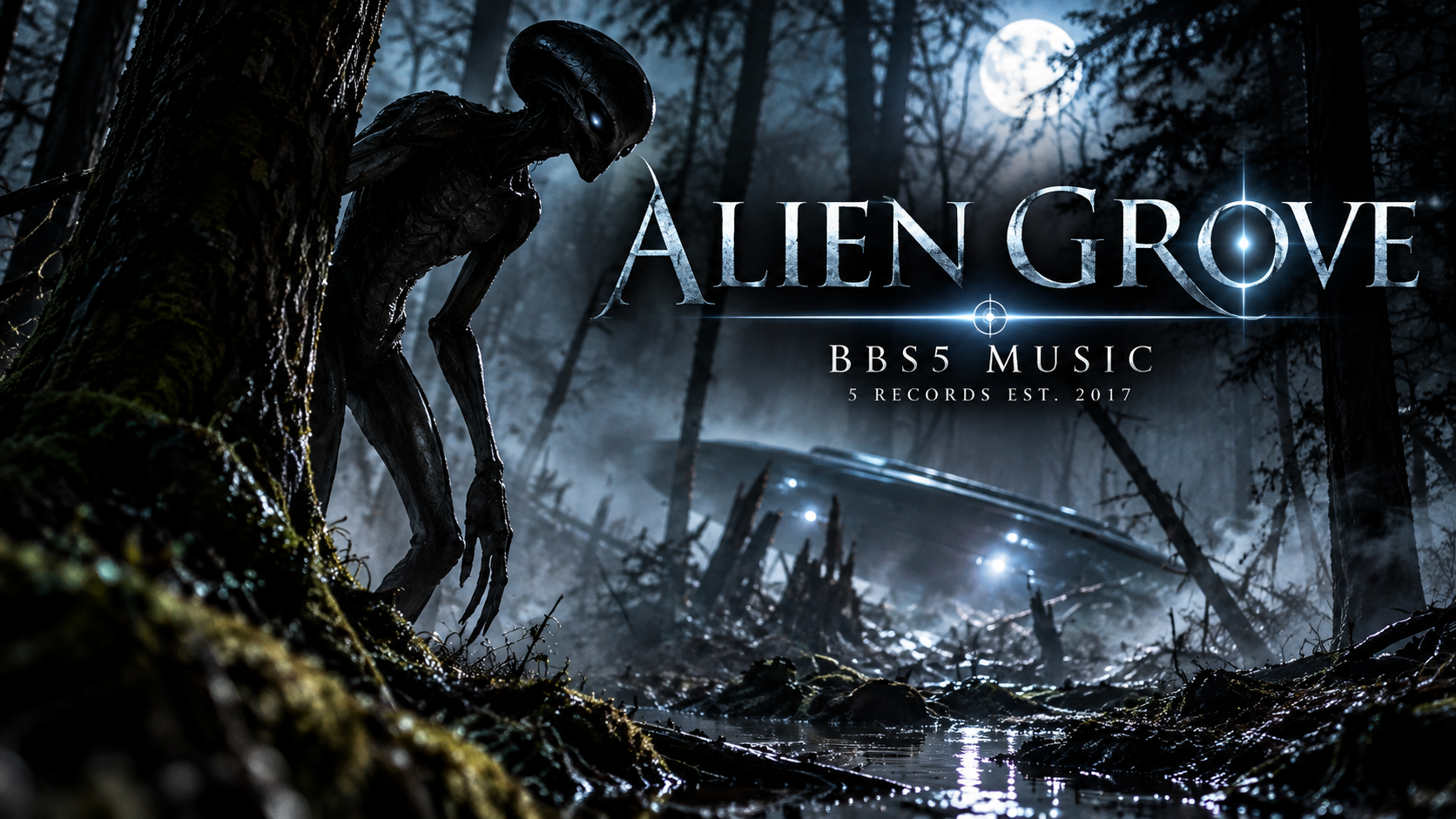 👽 Alien Grove (Remastered) | Dark Sci-Fi Cinematic Journey – BBS5 Music 🌌 1 Alien Grove im Mondlicht