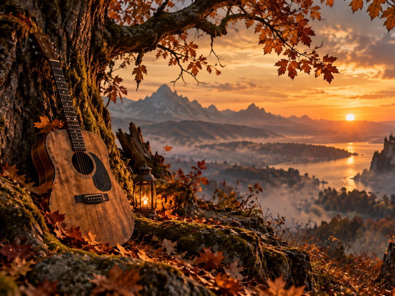 Blowin’ in the Wind 🍂 | A Musical Memory from 2017 1 Herbstliches Gitarrenpanorama im Abendlicht