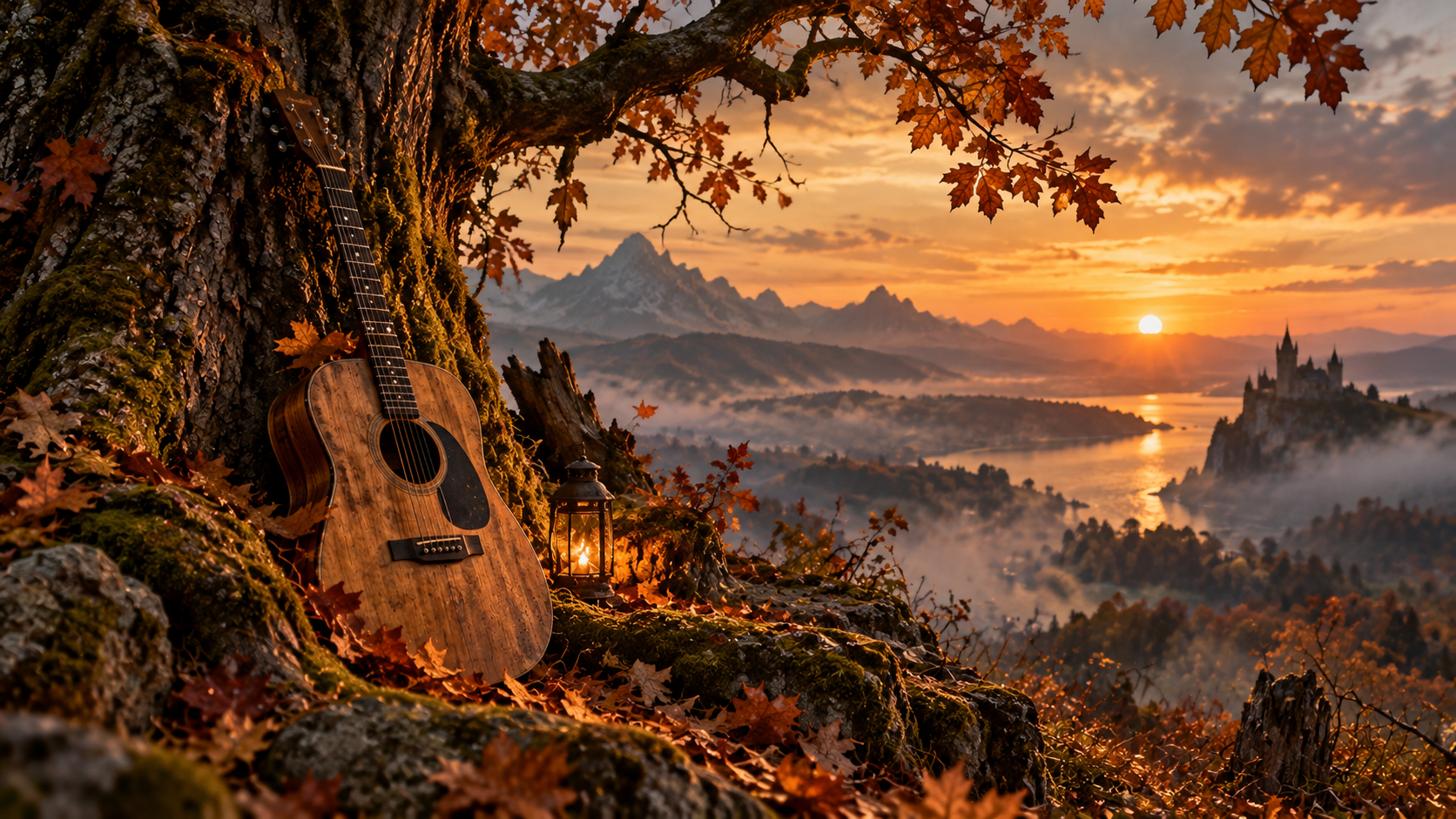 Blowin’ in the Wind 🍂 | A Musical Memory from 2017 1 Herbstliches Gitarrenpanorama im Abendlicht