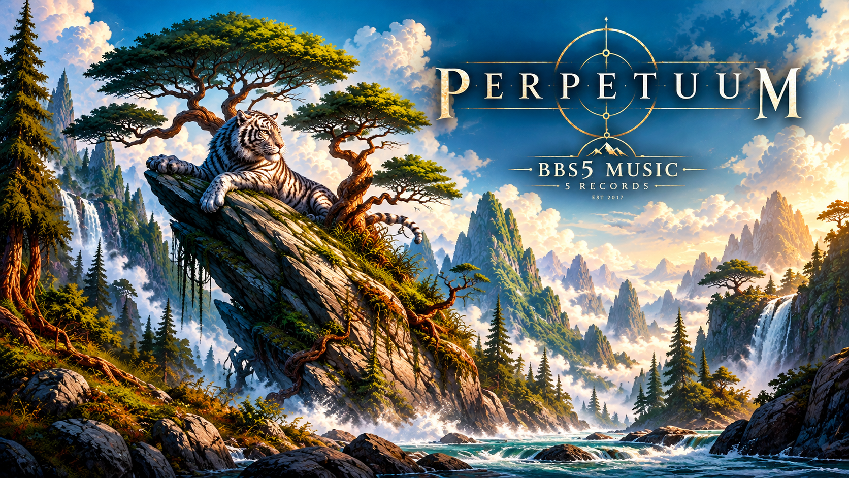 Perpetuum | Dark Electronic Ambient & Hypnotic Beats 🐅 1 Perpetuum im Bergtal mit weissem Tiger